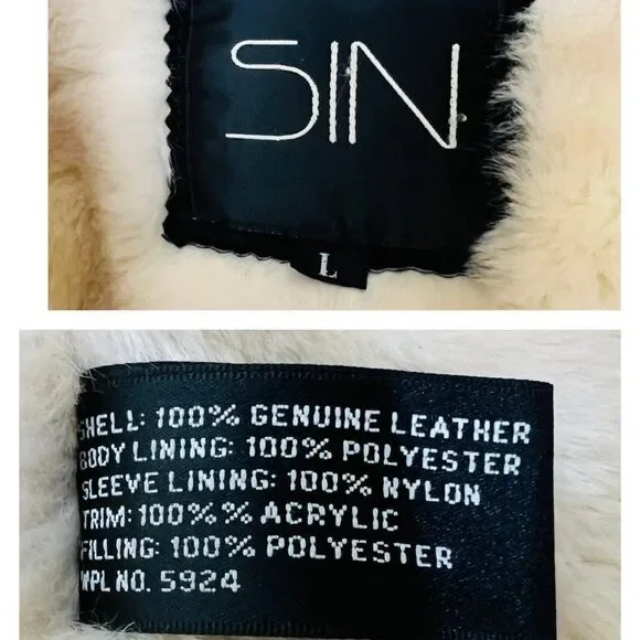 Vintage Sin by Morgan Cooper Black Suede Faux Fur Hooded Trench Coat Jacket L - Picture 13 of 16